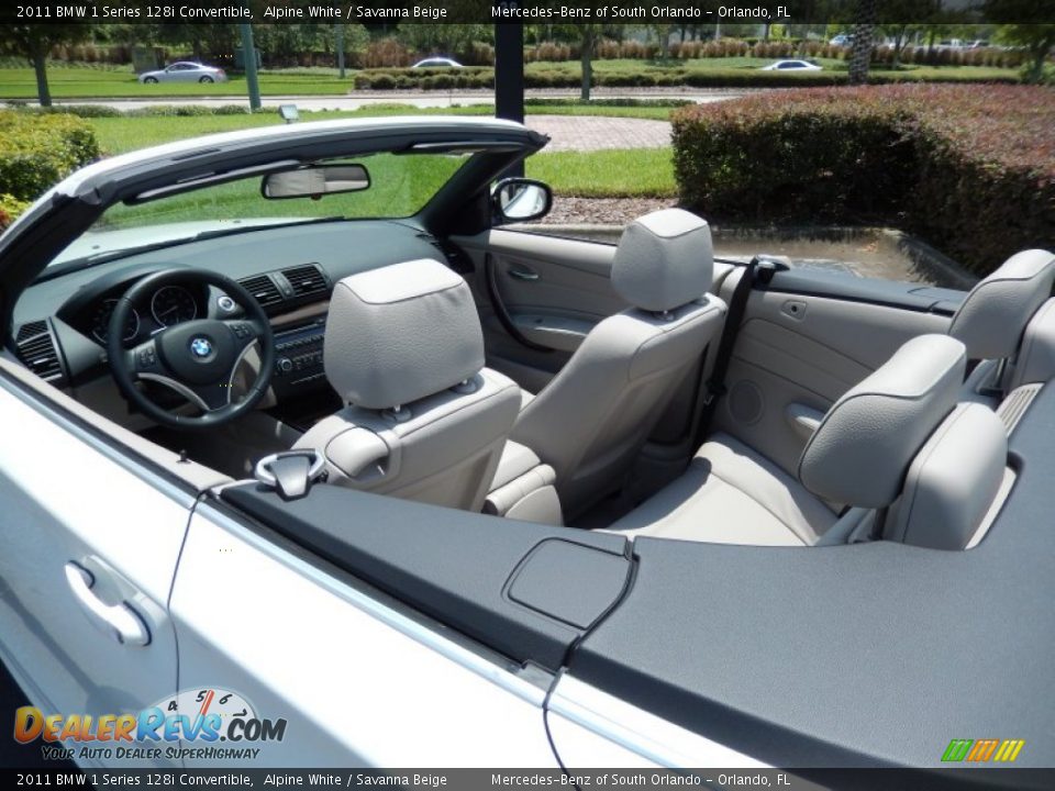 2011 BMW 1 Series 128i Convertible Alpine White / Savanna Beige Photo #11
