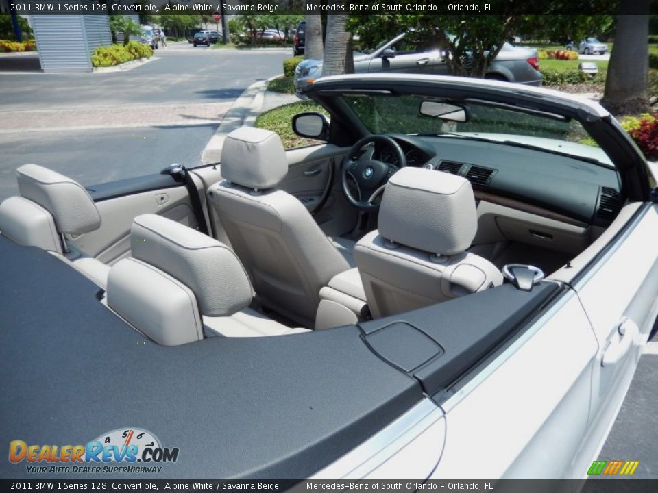2011 BMW 1 Series 128i Convertible Alpine White / Savanna Beige Photo #12