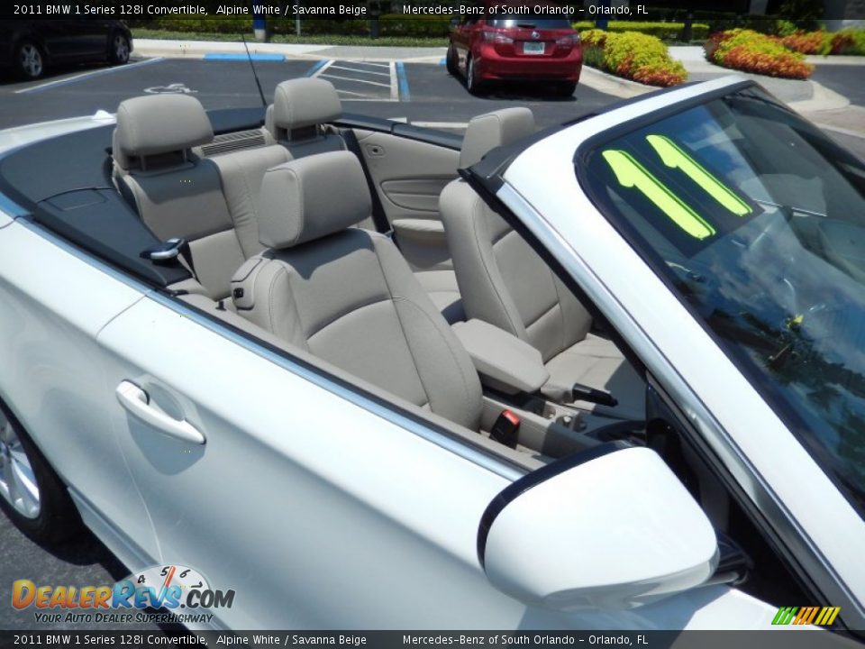 2011 BMW 1 Series 128i Convertible Alpine White / Savanna Beige Photo #13