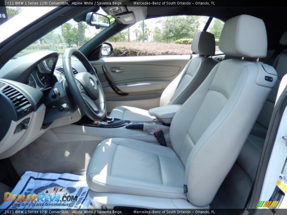 Savanna Beige Interior - 2011 BMW 1 Series 128i Convertible Photo #17