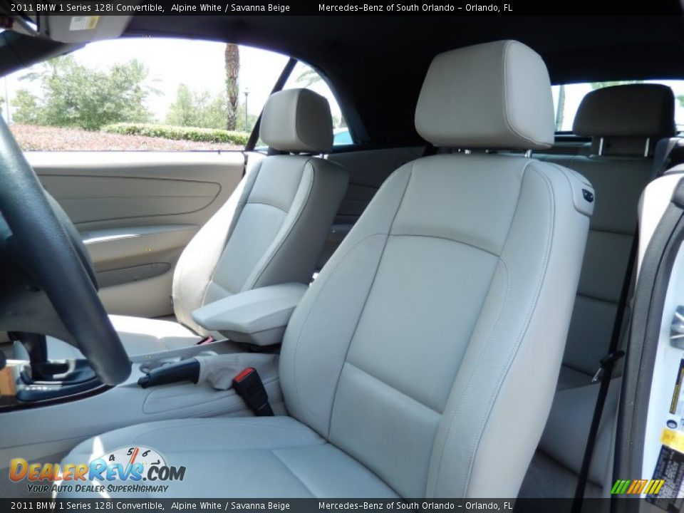 2011 BMW 1 Series 128i Convertible Alpine White / Savanna Beige Photo #18