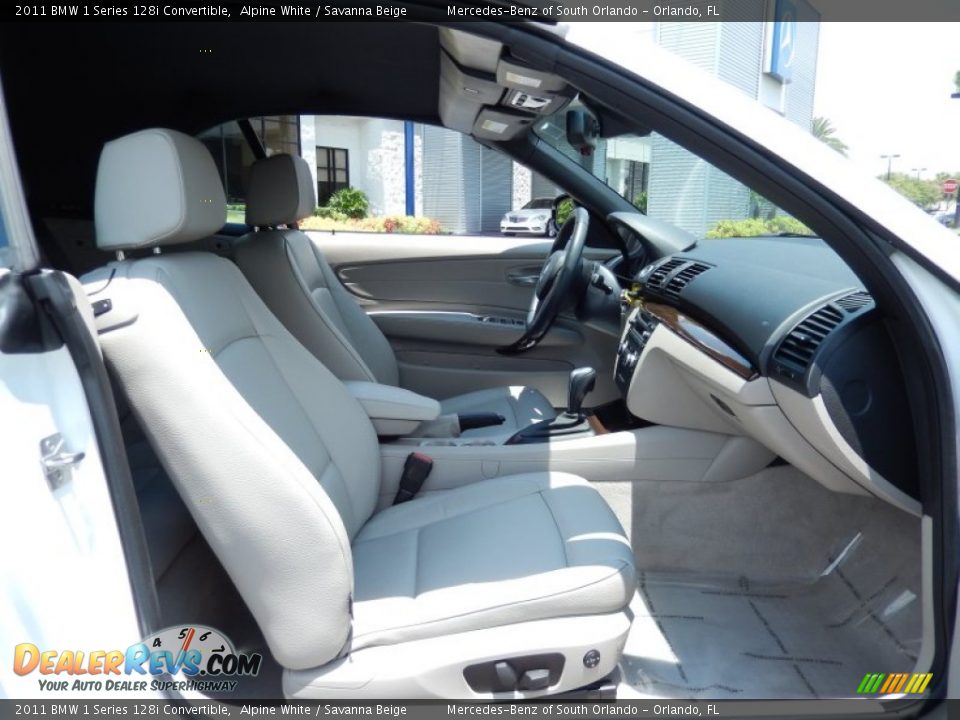 2011 BMW 1 Series 128i Convertible Alpine White / Savanna Beige Photo #21