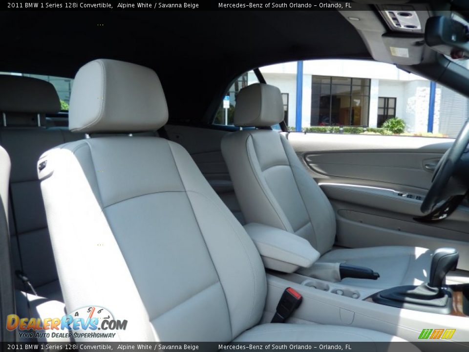 2011 BMW 1 Series 128i Convertible Alpine White / Savanna Beige Photo #22