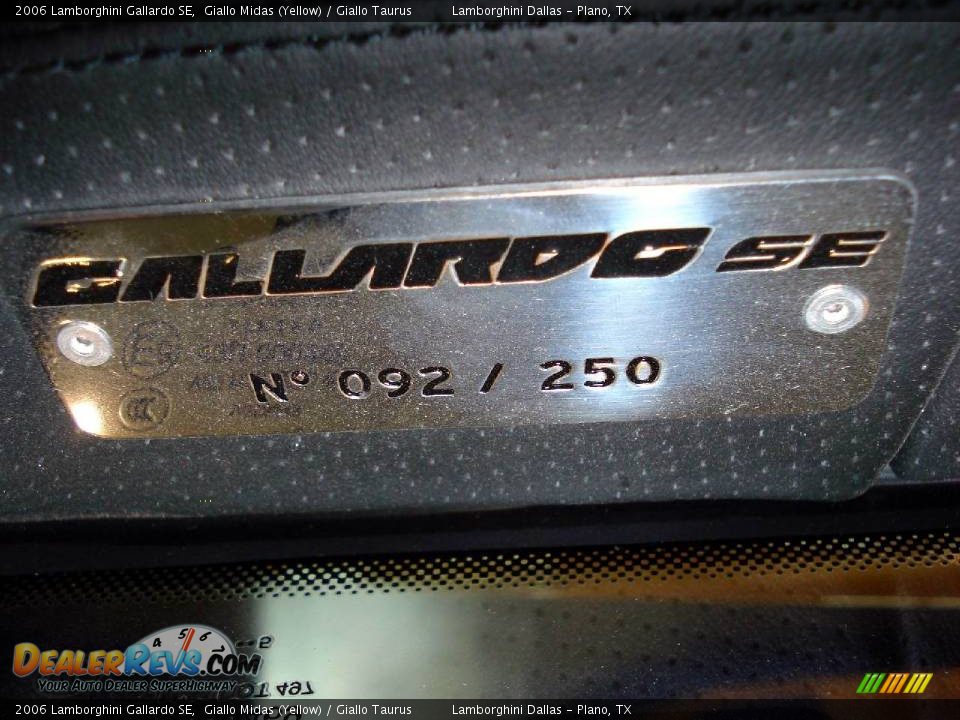 2006 Lamborghini Gallardo SE Giallo Midas (Yellow) / Giallo Taurus Photo #14