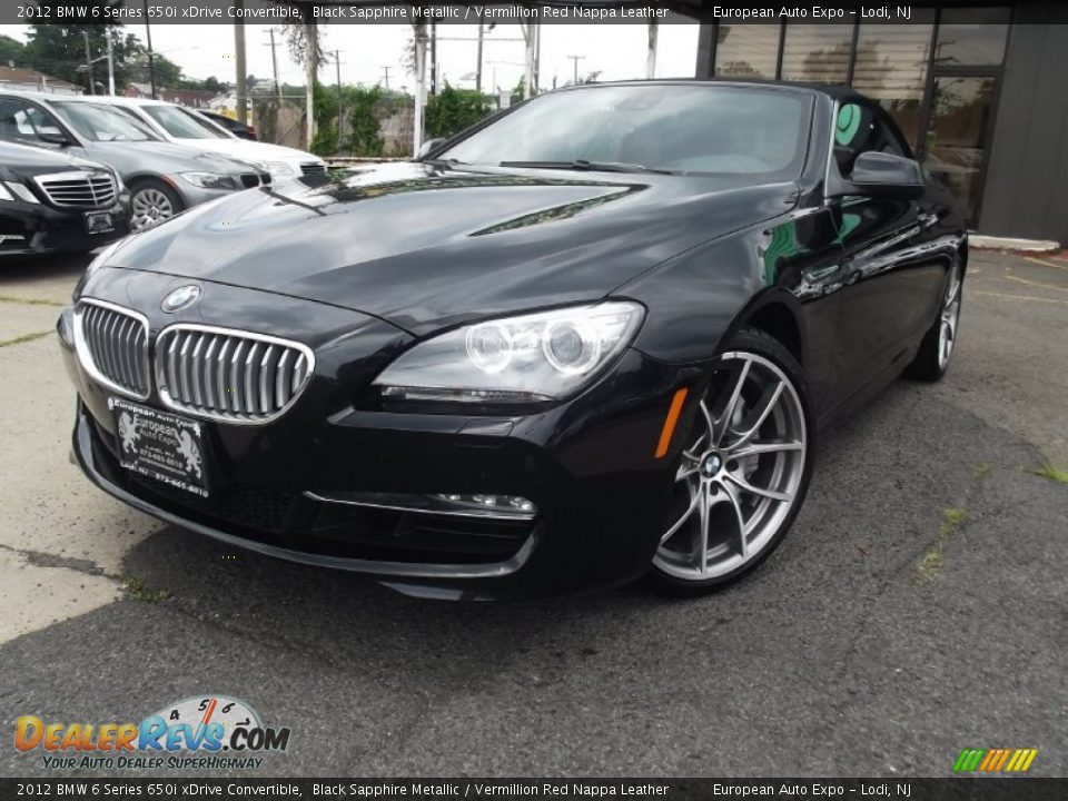 2012 BMW 6 Series 650i xDrive Convertible Black Sapphire Metallic / Vermillion Red Nappa Leather Photo #1