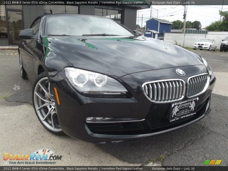 2012 BMW 6 Series 650i xDrive Convertible Black Sapphire Metallic / Vermillion Red Nappa Leather Photo #2