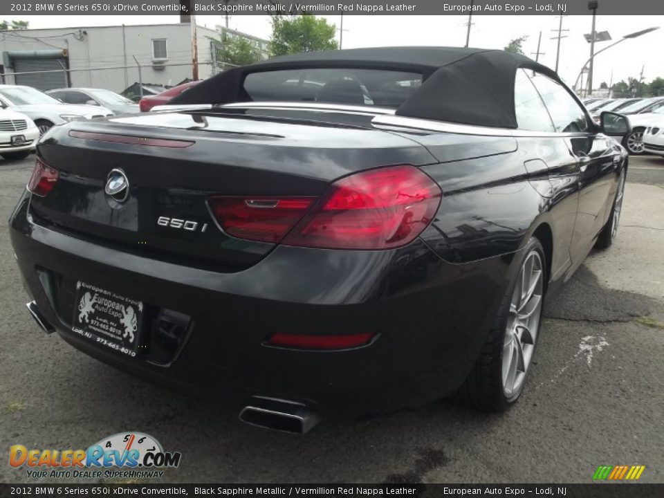 2012 BMW 6 Series 650i xDrive Convertible Black Sapphire Metallic / Vermillion Red Nappa Leather Photo #3