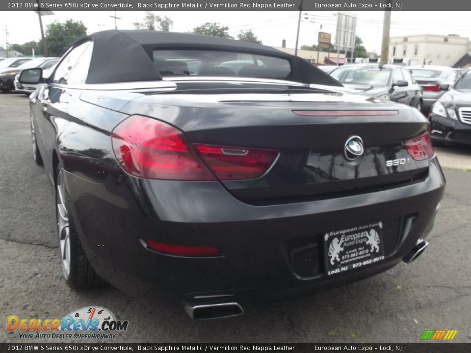 2012 BMW 6 Series 650i xDrive Convertible Black Sapphire Metallic / Vermillion Red Nappa Leather Photo #4