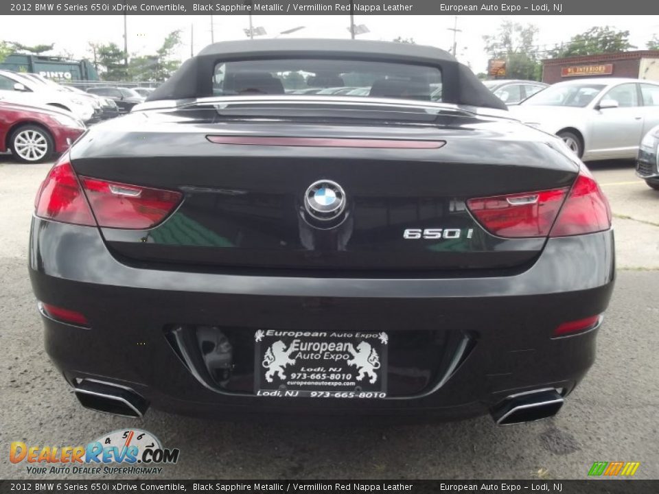 2012 BMW 6 Series 650i xDrive Convertible Black Sapphire Metallic / Vermillion Red Nappa Leather Photo #5