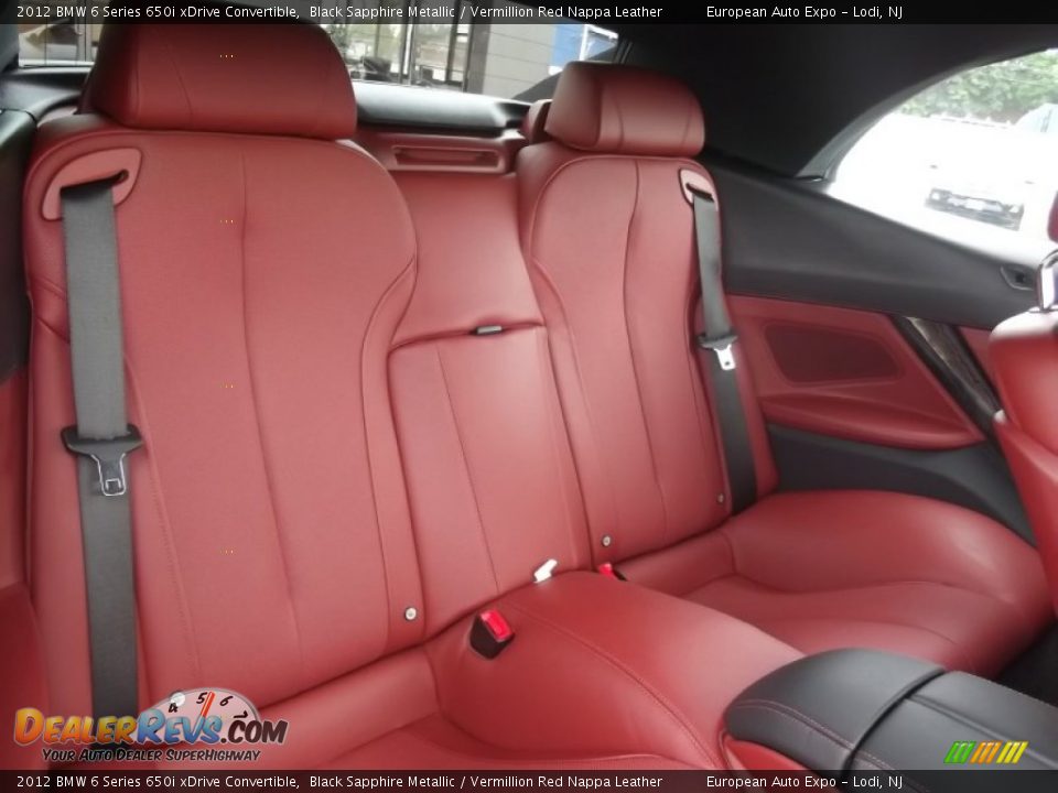 Rear Seat of 2012 BMW 6 Series 650i xDrive Convertible Photo #13