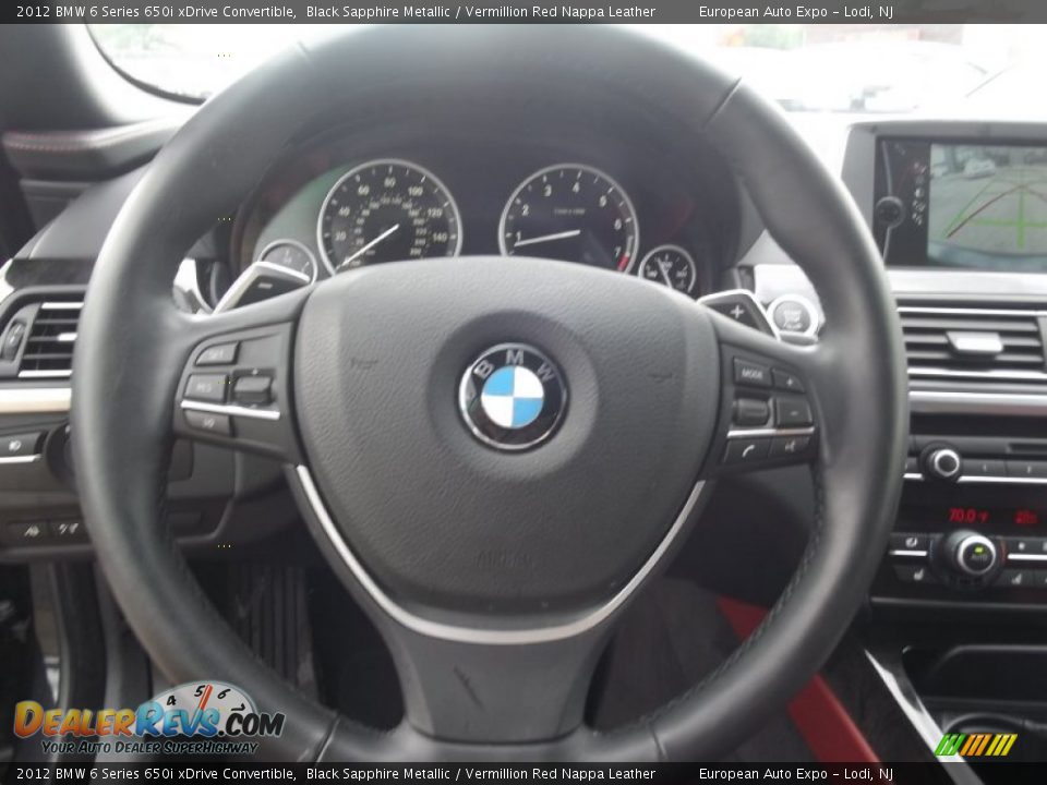 2012 BMW 6 Series 650i xDrive Convertible Black Sapphire Metallic / Vermillion Red Nappa Leather Photo #24