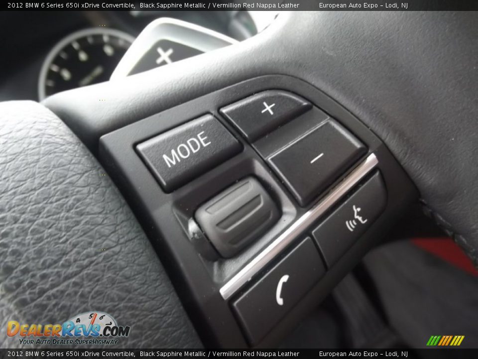 2012 BMW 6 Series 650i xDrive Convertible Black Sapphire Metallic / Vermillion Red Nappa Leather Photo #25