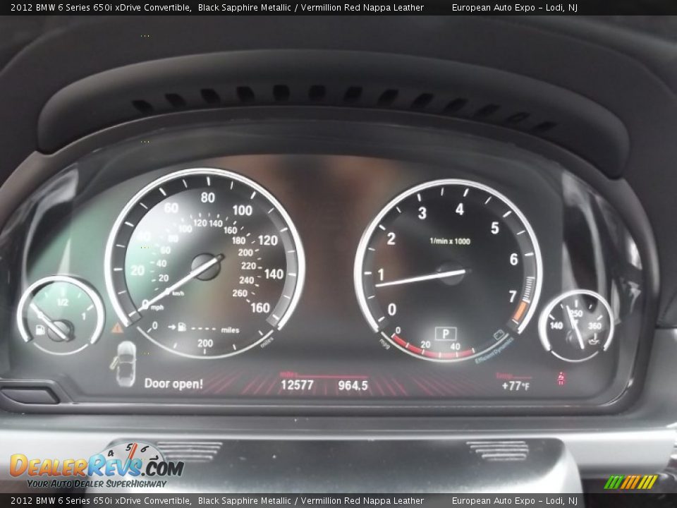2012 BMW 6 Series 650i xDrive Convertible Black Sapphire Metallic / Vermillion Red Nappa Leather Photo #32