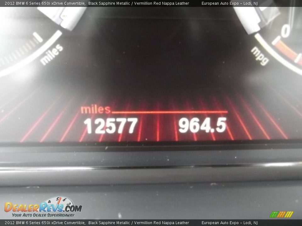 2012 BMW 6 Series 650i xDrive Convertible Black Sapphire Metallic / Vermillion Red Nappa Leather Photo #33