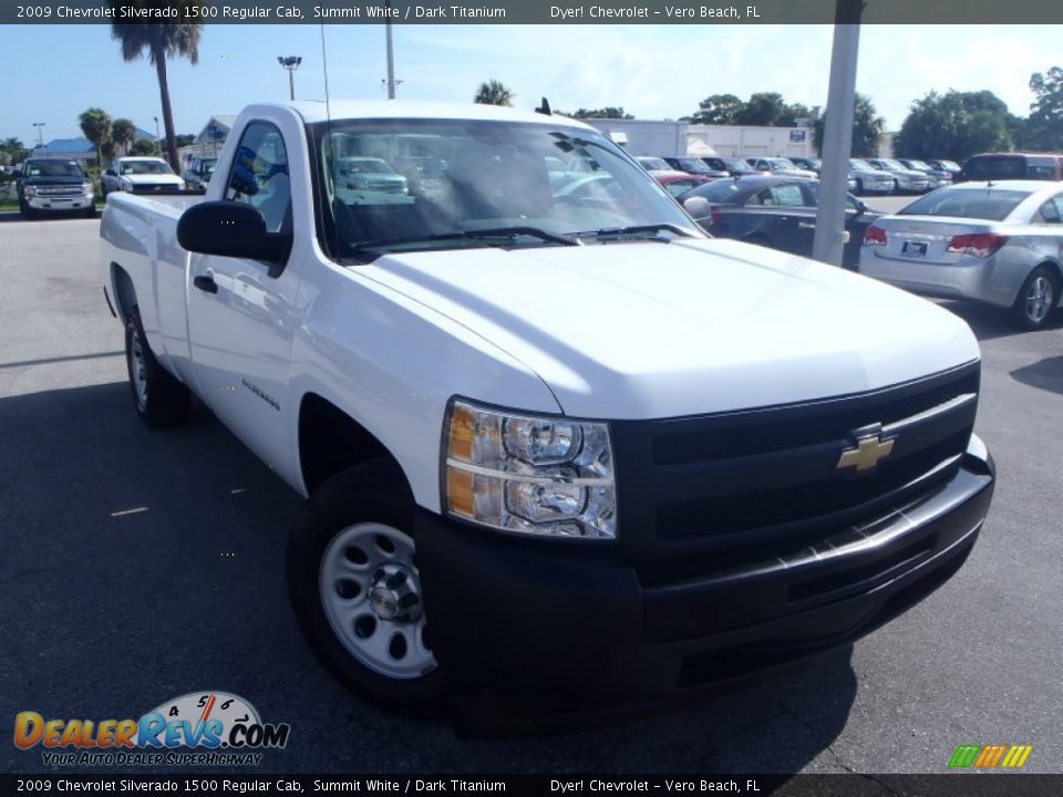 2009 Chevrolet Silverado 1500 Regular Cab Summit White / Dark Titanium Photo #1
