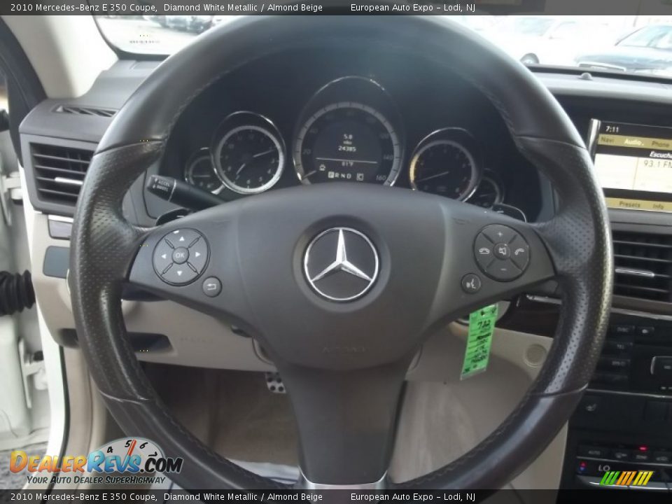 2010 Mercedes-Benz E 350 Coupe Diamond White Metallic / Almond Beige Photo #19