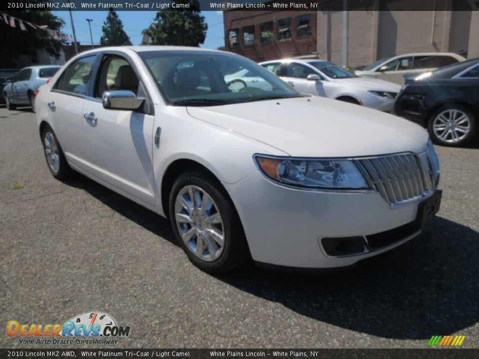 2010 Lincoln MKZ AWD White Platinum Tri-Coat / Light Camel Photo #4