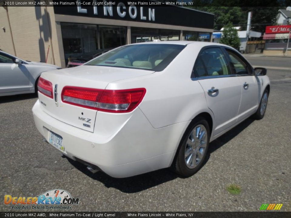 2010 Lincoln MKZ AWD White Platinum Tri-Coat / Light Camel Photo #6