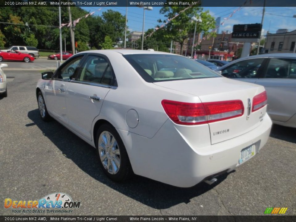 2010 Lincoln MKZ AWD White Platinum Tri-Coat / Light Camel Photo #8