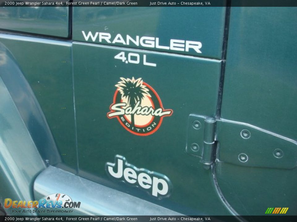 2000 Jeep Wrangler Sahara 4x4 Forest Green Pearl / Camel/Dark Green Photo #16