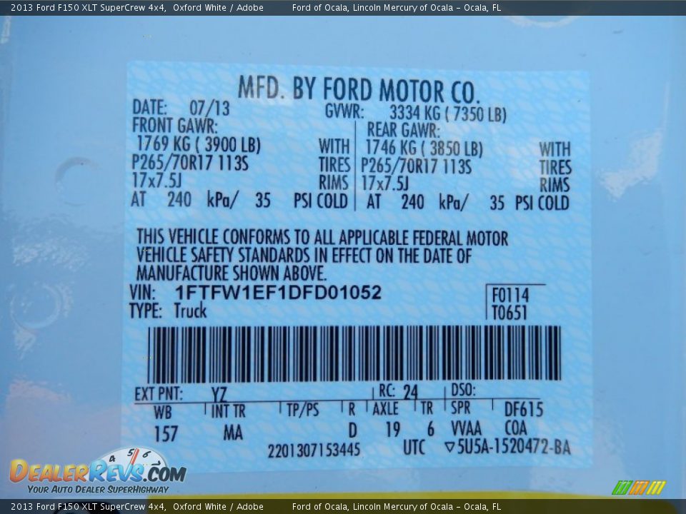 2013 Ford F150 XLT SuperCrew 4x4 Oxford White / Adobe Photo #12