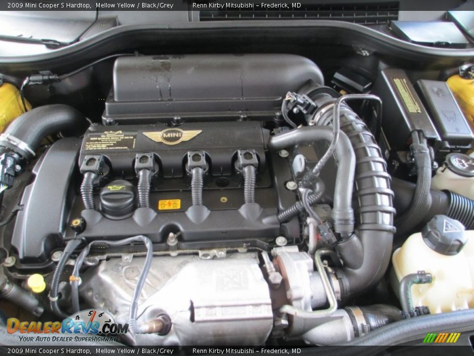 2009 Mini Cooper S Hardtop Mellow Yellow / Black/Grey Photo #32