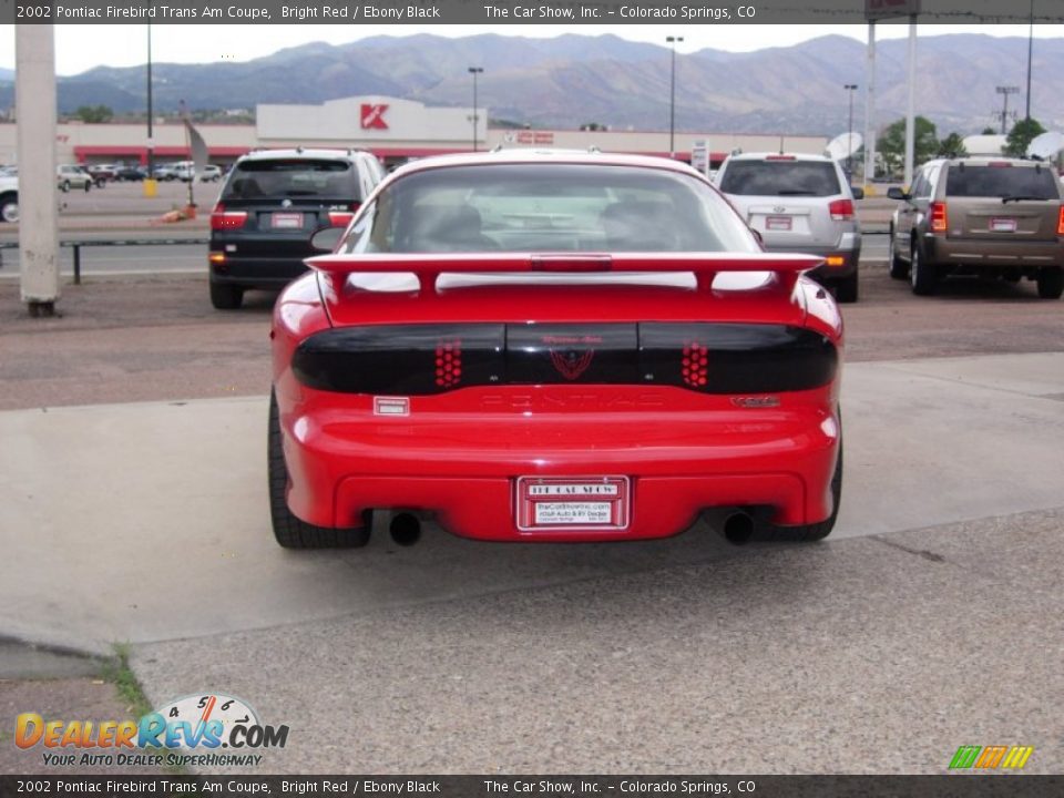 2002 Pontiac Firebird Trans Am Coupe Bright Red / Ebony Black Photo #10
