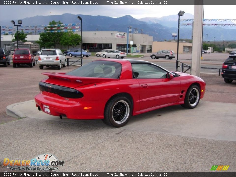 2002 Pontiac Firebird Trans Am Coupe Bright Red / Ebony Black Photo #12