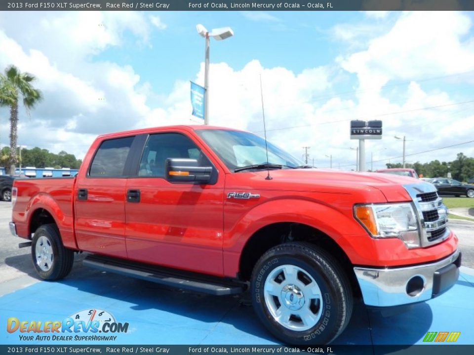2013 Ford F150 XLT SuperCrew Race Red / Steel Gray Photo #8
