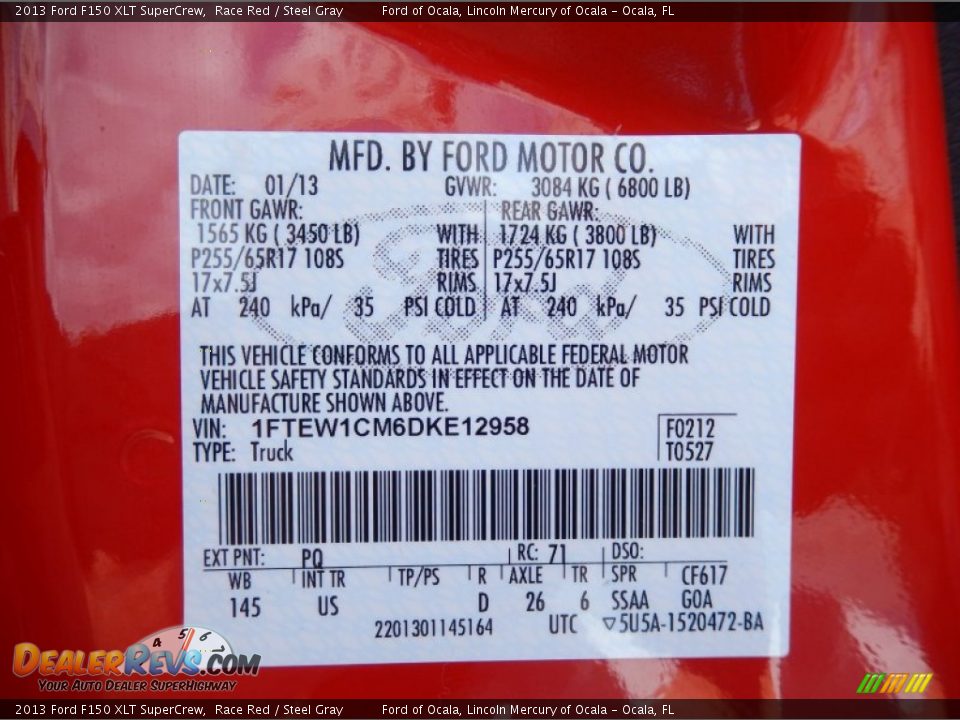 2013 Ford F150 XLT SuperCrew Race Red / Steel Gray Photo #27