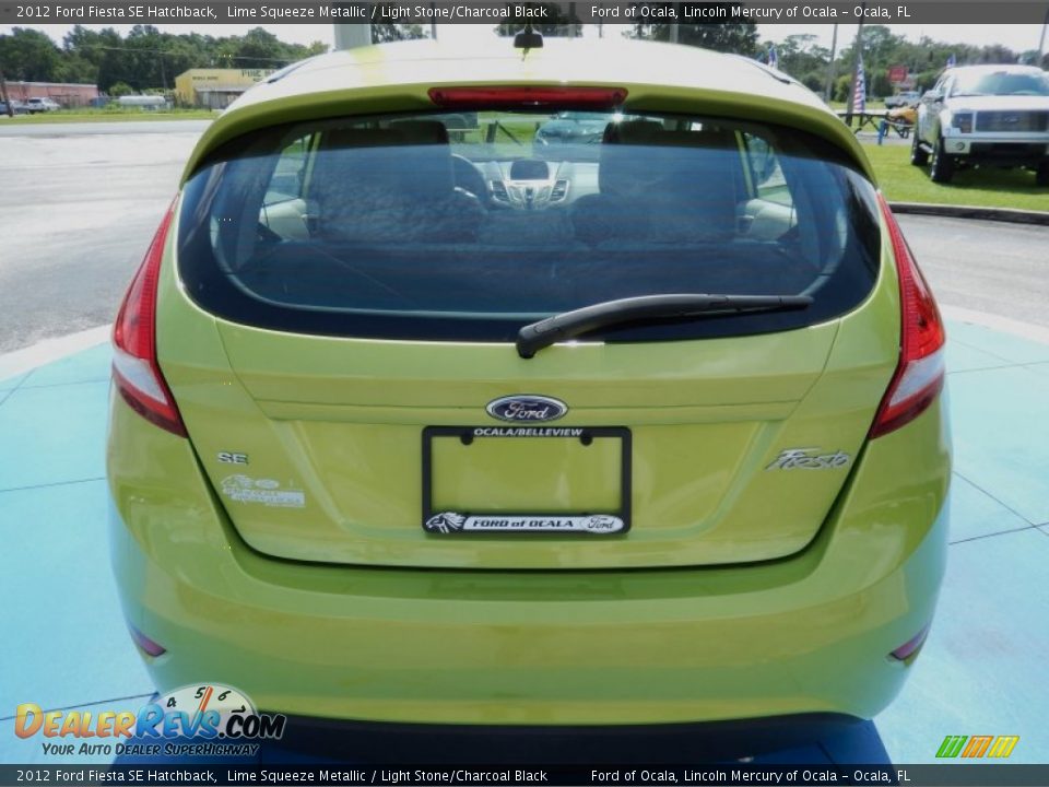 2012 Ford Fiesta SE Hatchback Lime Squeeze Metallic / Light Stone/Charcoal Black Photo #4