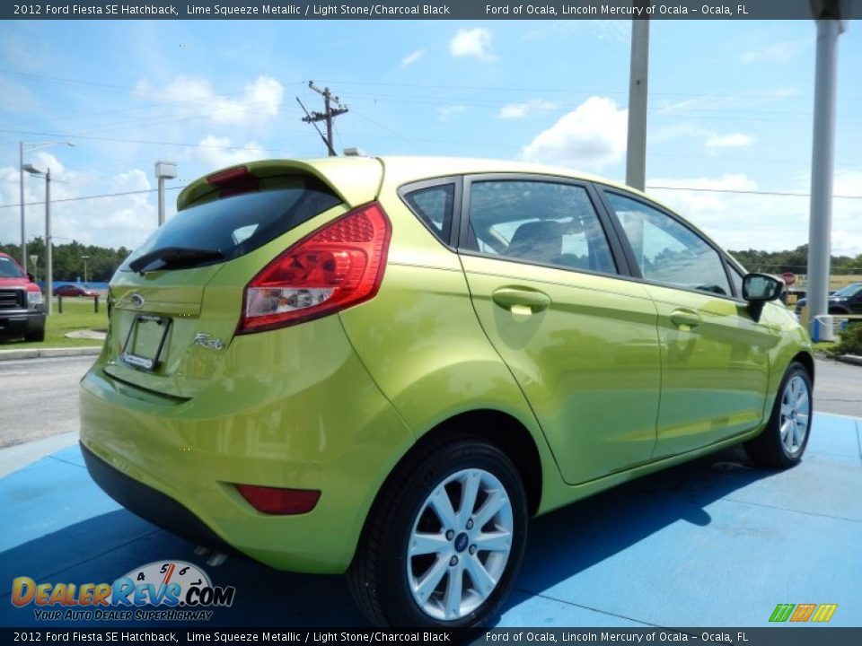 2012 Ford Fiesta SE Hatchback Lime Squeeze Metallic / Light Stone/Charcoal Black Photo #5