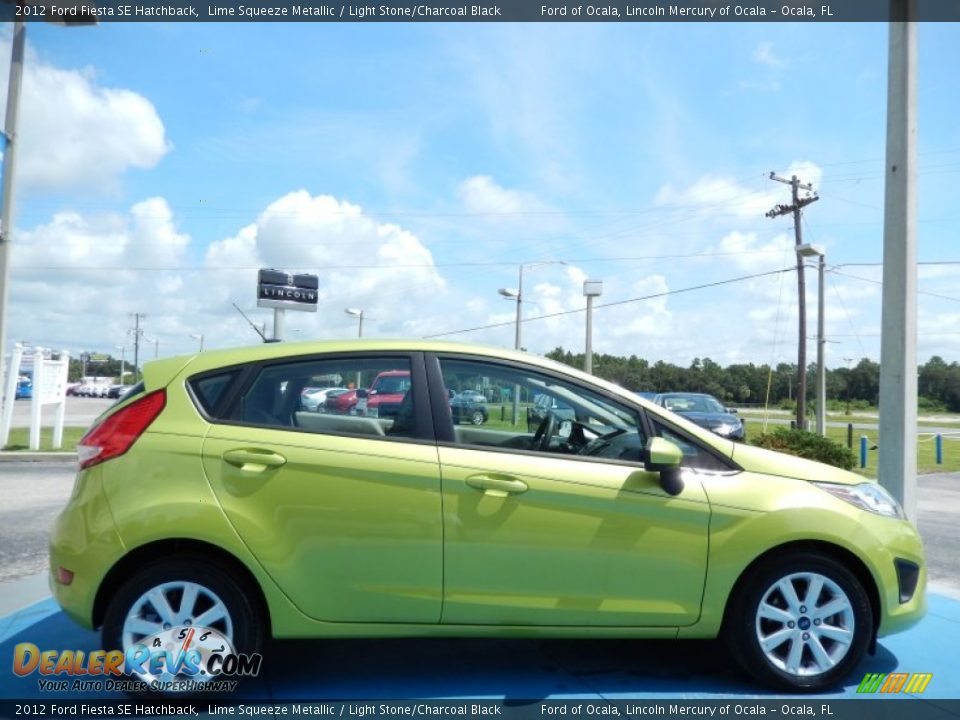 2012 Ford Fiesta SE Hatchback Lime Squeeze Metallic / Light Stone/Charcoal Black Photo #6