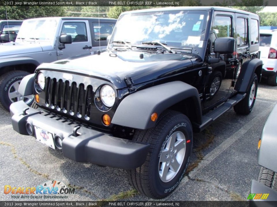 2013 Jeep Wrangler Unlimited Sport 4x4 Black / Black Photo #1