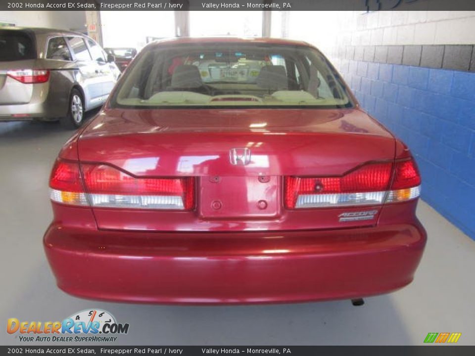 2002 Honda Accord EX Sedan Firepepper Red Pearl / Ivory Photo #4