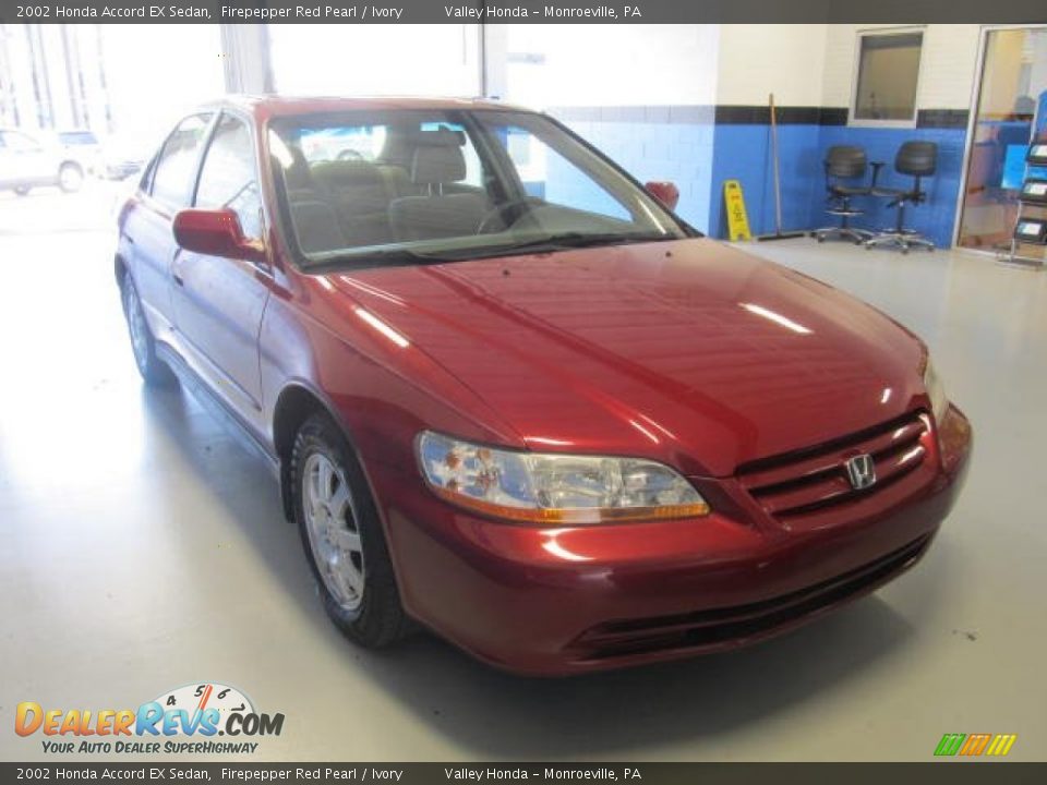 2002 Honda Accord EX Sedan Firepepper Red Pearl / Ivory Photo #5