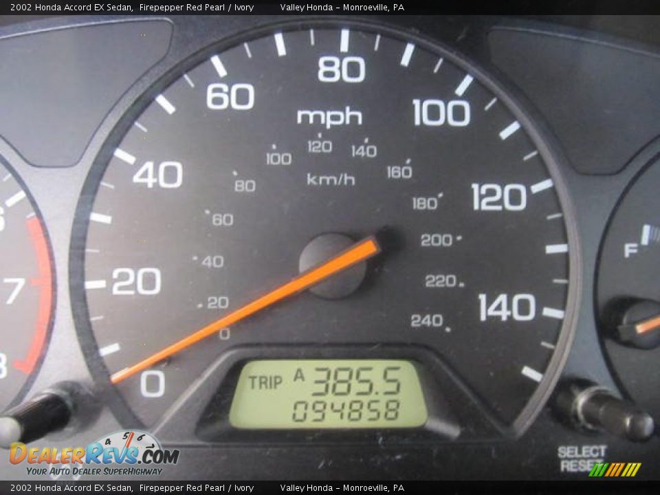 2002 Honda Accord EX Sedan Firepepper Red Pearl / Ivory Photo #14