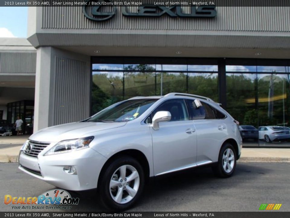 2013 Lexus RX 350 AWD Silver Lining Metallic / Black/Ebony Birds Eye Maple Photo #1