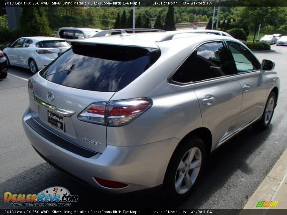 2013 Lexus RX 350 AWD Silver Lining Metallic / Black/Ebony Birds Eye Maple Photo #5