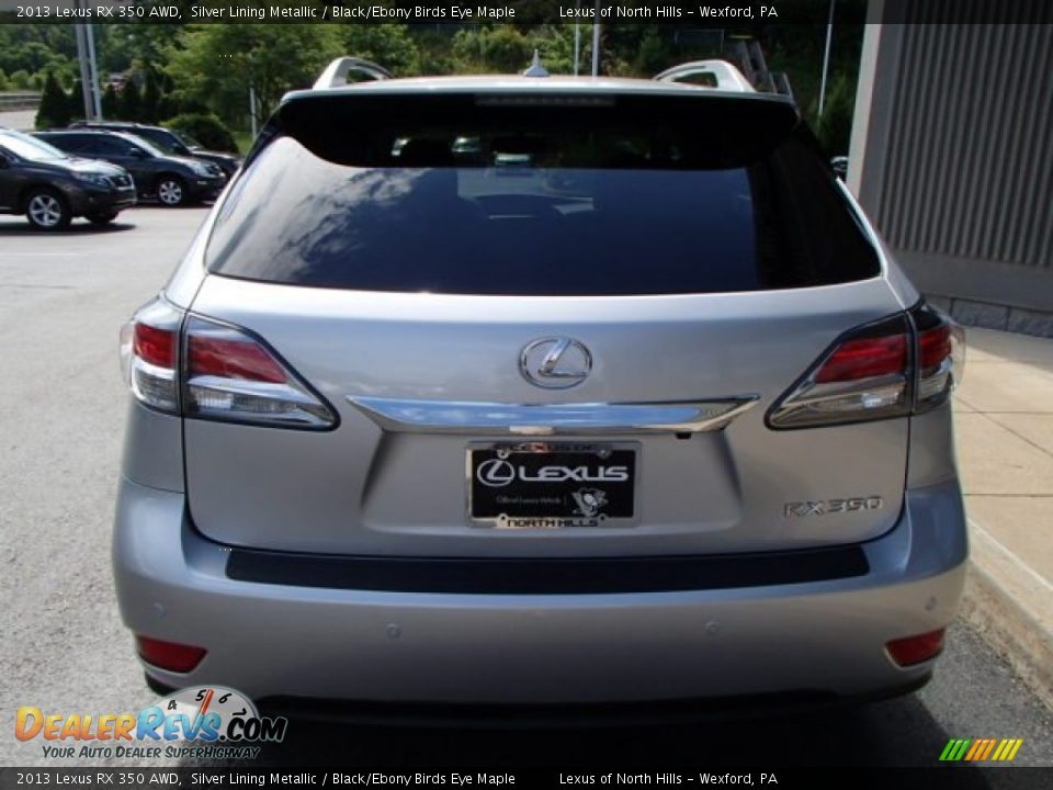 2013 Lexus RX 350 AWD Silver Lining Metallic / Black/Ebony Birds Eye Maple Photo #6