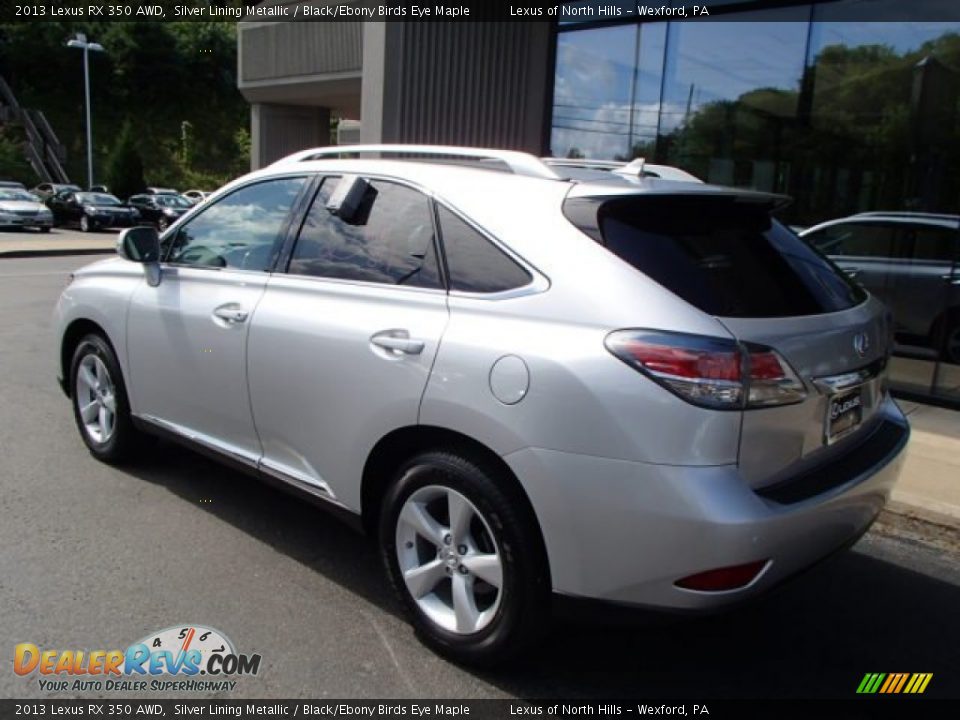 2013 Lexus RX 350 AWD Silver Lining Metallic / Black/Ebony Birds Eye Maple Photo #7