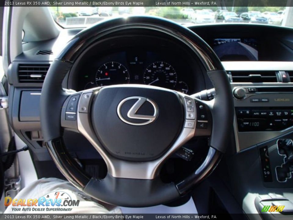 2013 Lexus RX 350 AWD Silver Lining Metallic / Black/Ebony Birds Eye Maple Photo #18