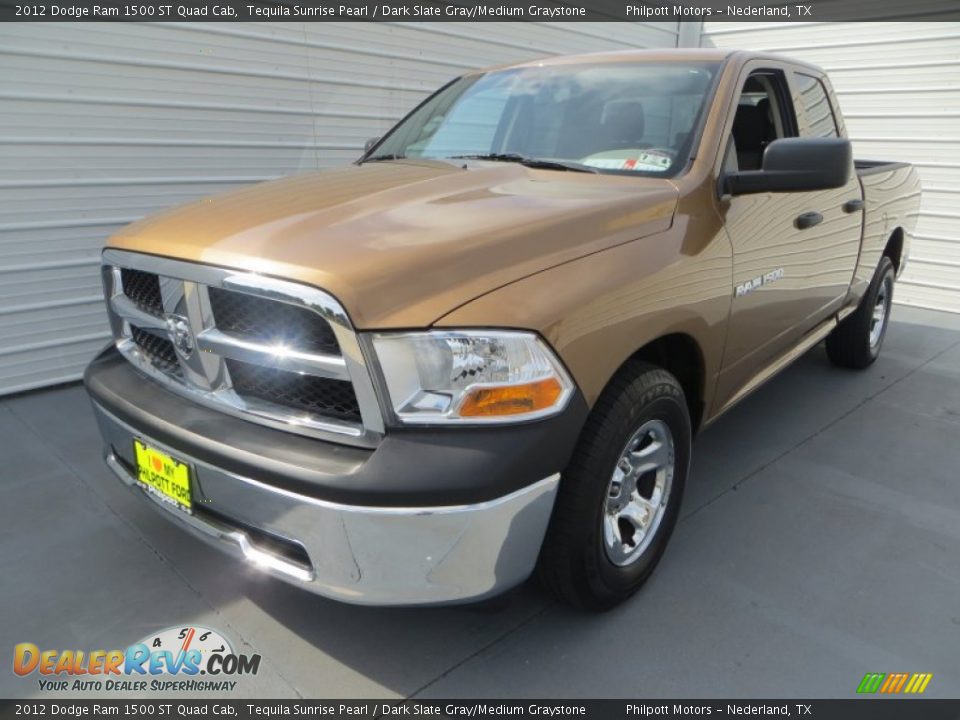 2012 Dodge Ram 1500 ST Quad Cab Tequila Sunrise Pearl / Dark Slate Gray/Medium Graystone Photo #7