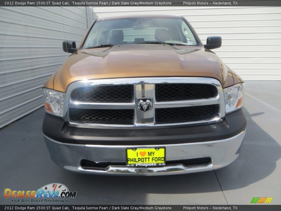 2012 Dodge Ram 1500 ST Quad Cab Tequila Sunrise Pearl / Dark Slate Gray/Medium Graystone Photo #8