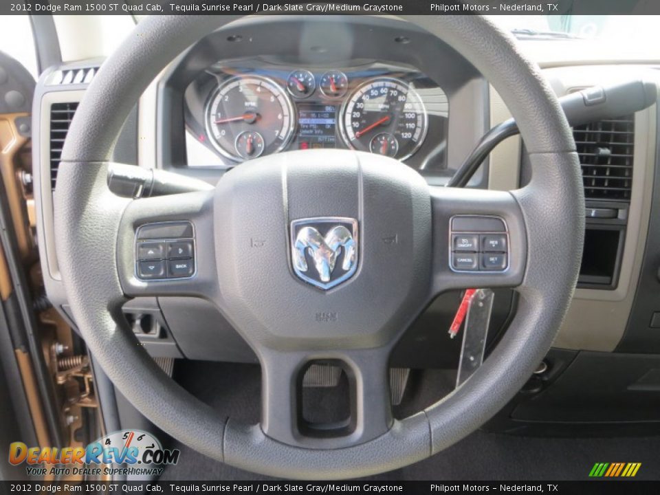 2012 Dodge Ram 1500 ST Quad Cab Tequila Sunrise Pearl / Dark Slate Gray/Medium Graystone Photo #35