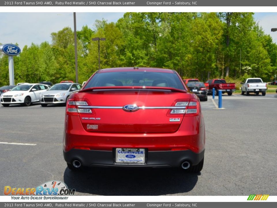 2013 Ford Taurus SHO AWD Ruby Red Metallic / SHO Charcoal Black Leather Photo #4