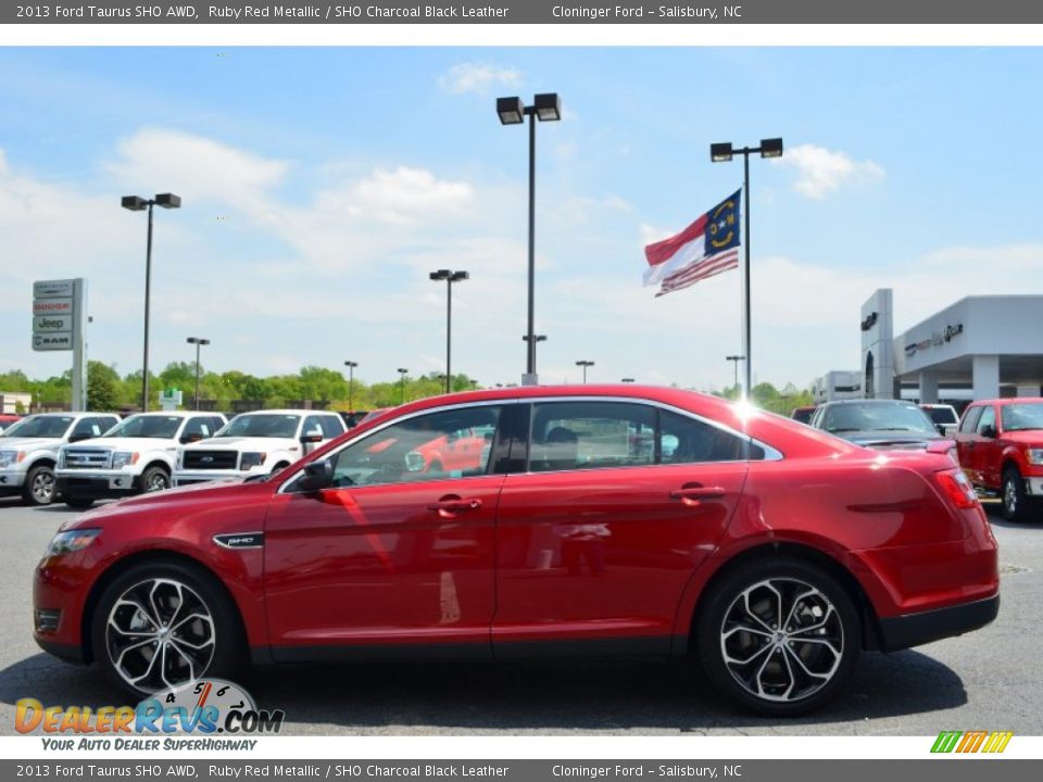 2013 Ford Taurus SHO AWD Ruby Red Metallic / SHO Charcoal Black Leather Photo #5