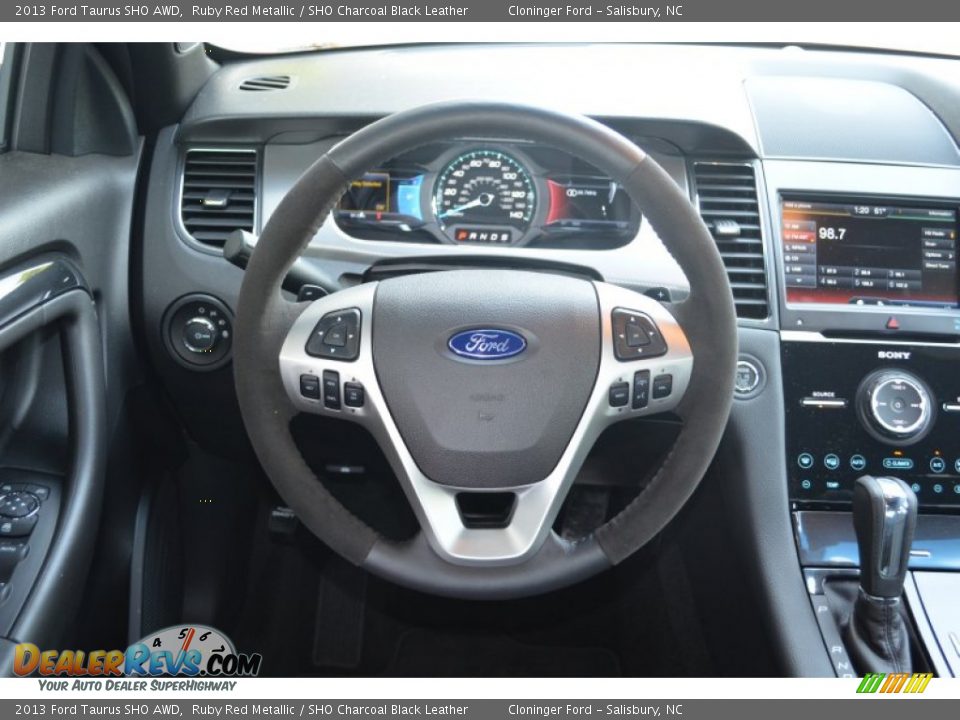 2013 Ford Taurus SHO AWD Ruby Red Metallic / SHO Charcoal Black Leather Photo #23
