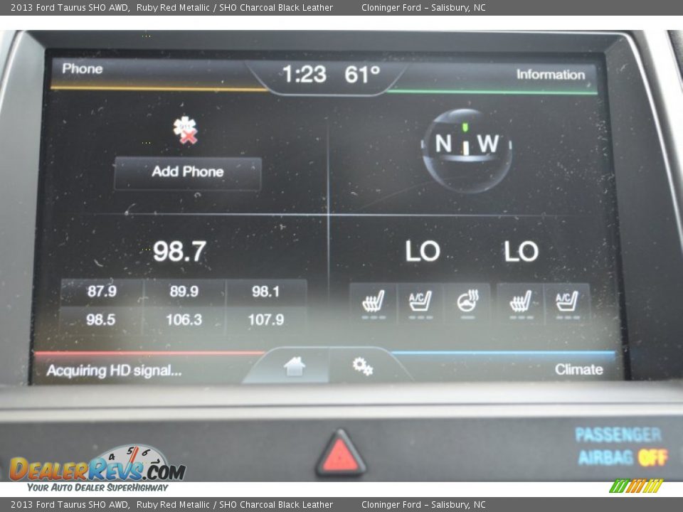 2013 Ford Taurus SHO AWD Ruby Red Metallic / SHO Charcoal Black Leather Photo #35