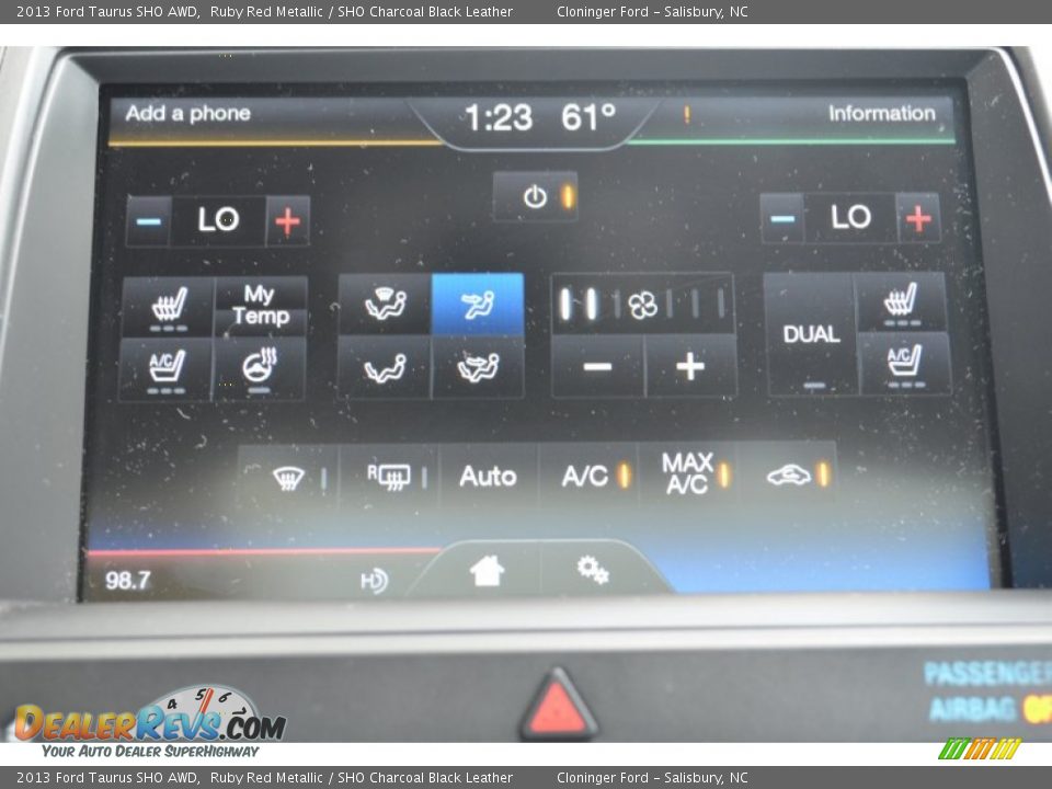 2013 Ford Taurus SHO AWD Ruby Red Metallic / SHO Charcoal Black Leather Photo #36